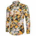 Men's Shirt Graphic Color Block Print Long Sleeve Regular Fit Fashion Tops Basic Purple Blushing Pink Wine