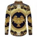 Men's Shirt Graphic Classic Collar Blue Long Sleeve Casual Daily Tops Fashion Classic