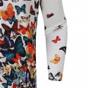 Men's Shirt Butterfly V Neck White Long Sleeve 3D Print Outdoor Street Print Tops Fashion Casual Comfortable / Summer / Spring / Summer