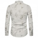Men's Shirt Animal Elephant Coconut Tree Turndown Beige Long Sleeve 3D Print Outdoor Street Button-Down Print Tops Fashion Designer Casual Breathable