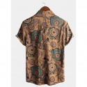 Men's Shirt Fish Classic Collar Green Blue Red Brown Short Sleeve Print Party Daily Print Tops Basic Boho / Beach