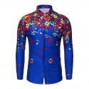 Men's Dress Shirt Notes Turndown White Black Blue Yellow Long Sleeve Print Outdoor Street Button-Down Print Tops Cotton Business Classic / Summer / Spring / Summer / Work