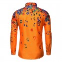 Men's Dress Shirt Notes Turndown White Black Blue Yellow Long Sleeve Print Outdoor Street Button-Down Print Tops Cotton Business Classic / Summer / Spring / Summer / Work