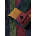 Men's Shirt Other Prints Color Block Collar Button Down Collar Daily Holiday Patchwork Long Sleeve Tops Basic Casual Daily Beach Green / Machine wash / Hand wash / Wet and Dry Cleaning / Vacation