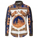 Men's Shirt Graphic Classic Collar Yellow Long Sleeve Casual Daily Tops Fashion Casual Classic