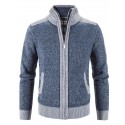 Men's Sweater Cardigan Jumper Knit Knitted Color Block Shirt Collar Stylish Casual Sport Daily Fall Winter Blue Light gray M L XL / Long Sleeve / Long Sleeve
