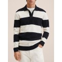 Men's Pullover Sweater Jumper Chunky Knit Cropped Knitted Striped Shirt Collar Stylish Basic Daily Holiday Fall Winter Navy Blue S M L / Long Sleeve / Long Sleeve / Weekend