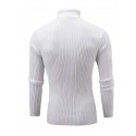 Men's Pullover Jumper Knit Retro Stylish Color Block Turtleneck Beaded Edge Sweaters Daily Holiday Winter White Black XS S M / Polyester / Elastic / Rib Fabrics / Long Sleeve / Machine wash