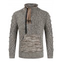Men's Sweater Pullover Jumper Knit Knitted Solid Color Turtleneck Stylish Home Daily Fall Winter Gray Dark Gray M L XL / Long Sleeve / Long Sleeve