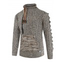 Men's Sweater Pullover Jumper Knit Knitted Solid Color Turtleneck Stylish Home Daily Fall Winter Gray Dark Gray M L XL / Long Sleeve / Long Sleeve