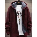 Men's Sweater Cardigan Jumper Knit Knitted Solid Color Hooded Stylish Home Daily Fall Winter Blue Gray M L XL / Long Sleeve / Long Sleeve