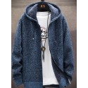 Men's Sweater Cardigan Jumper Knit Knitted Solid Color Hooded Stylish Home Daily Fall Winter Blue Gray M L XL / Long Sleeve / Long Sleeve