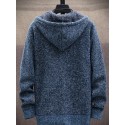 Men's Sweater Cardigan Jumper Knit Knitted Solid Color Hooded Stylish Home Daily Fall Winter Blue Gray M L XL / Long Sleeve / Long Sleeve
