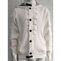 Men's Cardigan Sweater Jumper Chunky Knit Pocket Knitted Solid Color Hooded Stylish Basic Daily Holiday Fall Winter White Black S M L / Long Sleeve / Long Sleeve / Weekend