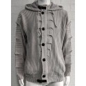 Men's Cardigan Sweater Jumper Chunky Knit Pocket Knitted Solid Color Hooded Stylish Basic Daily Holiday Fall Winter White Black S M L / Long Sleeve / Long Sleeve / Weekend