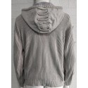 Men's Cardigan Sweater Jumper Chunky Knit Pocket Knitted Solid Color Hooded Stylish Basic Daily Holiday Fall Winter White Black S M L / Long Sleeve / Long Sleeve / Weekend