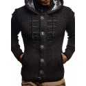 Men's Cardigan Sweater Jumper Chunky Knit Pocket Knitted Solid Color Hooded Stylish Basic Daily Holiday Fall Winter White Black S M L / Long Sleeve / Long Sleeve / Weekend