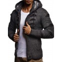 Men's Cardigan Sweater Jumper Chunky Knit Pocket Knitted Solid Color Hooded Stylish Basic Daily Holiday Fall Winter White Black S M L / Long Sleeve / Long Sleeve / Weekend