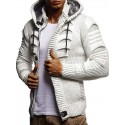 Men's Cardigan Sweater Jumper Chunky Knit Pocket Knitted Solid Color Hooded Stylish Basic Daily Holiday Fall Winter White Black S M L / Long Sleeve / Long Sleeve / Weekend