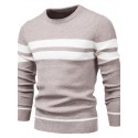 Men's Sweater Pullover Jumper Knit Knitted Striped Crew Neck Stylish Home Daily Fall Winter Black Blue M L XL / Long Sleeve / Long Sleeve