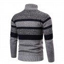 Men's Sweater Cardigan Jumper Knit Knitted Striped Stand Collar Stylish Casual Sport Daily Fall Winter Blue Camel M L XL / Long Sleeve / Long Sleeve
