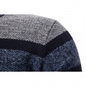 Men's Sweater Cardigan Jumper Knit Knitted Striped Stand Collar Stylish Casual Sport Daily Fall Winter Blue Camel M L XL / Long Sleeve / Long Sleeve
