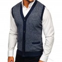 Men's Sweater Vest Jumper Ribbed Knit Cropped Knitted Color Block V Neck Stylish Basic Daily Holiday Fall Winter Green Black M L XL / Cotton / Sleeveless