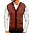 Men's Sweater Vest Jumper Ribbed Knit Cropped Knitted Color Block V Neck Stylish Basic Daily Holiday Fall Winter Green Black M L XL / Cotton / Sleeveless