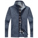 Men's Sweater Cardigan Jumper Knit Pocket Knitted Solid Color Stand Collar Stylish Vintage Style Outdoor Fall Winter Black Blue XS S M / Long Sleeve / Regular Fit / Long Sleeve