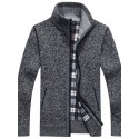 Men's Sweater Cardigan Jumper Knit Pocket Knitted Solid Color Stand Collar Stylish Vintage Style Outdoor Fall Winter Black Blue XS S M / Long Sleeve / Regular Fit / Long Sleeve