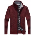 Men's Sweater Cardigan Jumper Knit Pocket Knitted Solid Color Stand Collar Stylish Vintage Style Outdoor Fall Winter Black Blue XS S M / Long Sleeve / Regular Fit / Long Sleeve