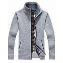 Men's Sweater Cardigan Jumper Knit Pocket Knitted Solid Color Stand Collar Stylish Vintage Style Outdoor Fall Winter Black Blue XS S M / Long Sleeve / Regular Fit / Long Sleeve