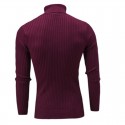 Men's Sweater Pullover Jumper Knit Knitted Braided Solid Color Turtleneck Vintage Style Soft Home Daily Fall White Black S M L / Acrylic / Rib Fabrics / Long Sleeve / Hand wash / Unisex