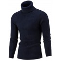 Men's Sweater Pullover Jumper Knit Knitted Braided Solid Color Turtleneck Vintage Style Soft Home Daily Fall White Black S M L / Acrylic / Rib Fabrics / Long Sleeve / Hand wash / Unisex