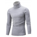 Men's Sweater Pullover Jumper Knit Knitted Braided Solid Color Turtleneck Vintage Style Soft Home Daily Fall White Black S M L / Acrylic / Rib Fabrics / Long Sleeve / Hand wash / Unisex