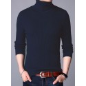 Men's Sweater Pullover Jumper Knit Knitted Solid Color Turtleneck Stylish Vintage Style Wedding Special Occasion Fall Winter White Black S M L / Long Sleeve / Long Sleeve / Slim