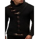Men's Sweater Cardigan Jumper Knit Knitted Braided Solid Color Turtleneck Vintage Style Cardigan Dailywear Daily Fall Winter White Black S M L / Long Sleeve / Long Sleeve / Loose
