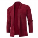 Men's Cardigan Sweater Jumper Ribbed Knit Knitted Solid Color Shirt Collar Stylish Basic Daily Holiday Fall Winter Black Gray M L XL / Long Sleeve