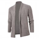 Men's Cardigan Sweater Jumper Ribbed Knit Knitted Solid Color Shirt Collar Stylish Basic Daily Holiday Fall Winter Black Gray M L XL / Long Sleeve