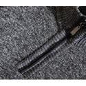 Men's Pullover Jumper Knit Braided Solid Color Stand Collar Casual Outdoor Winter Blue Wine XS S M / Long Sleeve / Regular Fit / Long Sleeve