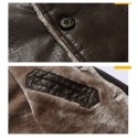 Men's Jacket Outdoor Street Daily Fall Winter Regular Coat Regular Fit Thermal Warm Breathable Active Business Casual Jacket Long Sleeve Solid Color Pocket Black Brown / Faux Leather