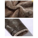 Men's Jacket Outdoor Street Daily Fall Winter Regular Coat Regular Fit Thermal Warm Breathable Active Business Casual Jacket Long Sleeve Solid Color Pocket Black Brown / Faux Leather