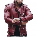 Men's Jacket Outdoor Street Daily Spring Fall Regular Coat Regular Fit Thermal Warm Windproof Breathable Streetwear Sporty Casual Jacket Long Sleeve Solid Color Pocket Black Wine / Faux Leather