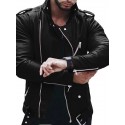 Men's Jacket Outdoor Street Daily Spring Fall Regular Coat Regular Fit Thermal Warm Windproof Breathable Streetwear Sporty Casual Jacket Long Sleeve Solid Color Pocket Black Wine / Faux Leather