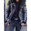 Men's Jacket Outdoor Street Daily Fall Winter Regular Coat Regular Fit Thermal Warm Windproof Breathable Streetwear Sporty Casual Jacket Long Sleeve Solid Color Pocket Green Black Wine / Faux Leather