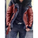 Men's Jacket Outdoor Street Daily Fall Winter Regular Coat Regular Fit Thermal Warm Windproof Breathable Streetwear Sporty Casual Jacket Long Sleeve Solid Color Pocket Green Black Wine / Faux Leather
