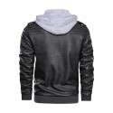 Men's Jacket Outdoor Street Daily Fall Winter Regular Coat Regular Fit Rain Waterproof Breathable Streetwear Sporty Casual Jacket Long Sleeve Plain Pocket Full Zip Black Gray Brown / Faux Leather