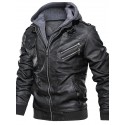 Men's Jacket Outdoor Street Daily Fall Winter Regular Coat Regular Fit Rain Waterproof Breathable Streetwear Sporty Casual Jacket Long Sleeve Plain Pocket Full Zip Black Gray Brown / Faux Leather