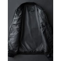 Men's Jacket Street Daily Fall Winter Regular Coat Stand Collar Regular Fit Thermal Warm Breathable Casual Jacket Long Sleeve Solid Color Pocket Black Blue Orange