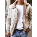 Men's Jacket Outdoor Street Daily Winter Regular Coat Regular Fit Thermal Warm Windproof Breathable Streetwear Sporty Casual Jacket Long Sleeve Solid Color Pocket Black Blue Gray / Faux Leather